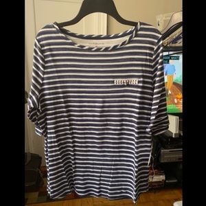 Croft & Barrow blue and white stripe shirt